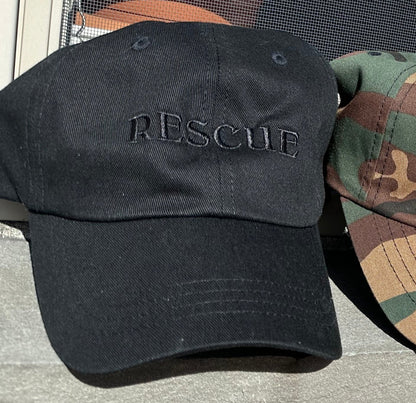 Rescue Baseball Cap - Black on Black