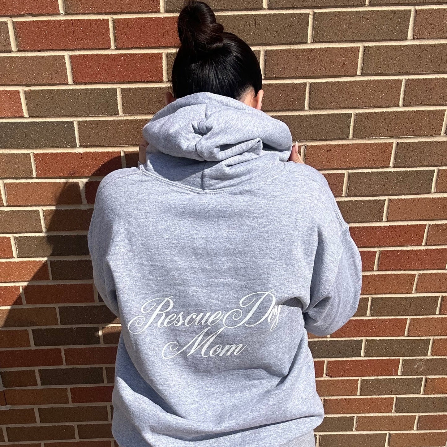 Rescue Dog Mom Hoodie - Sport Grey